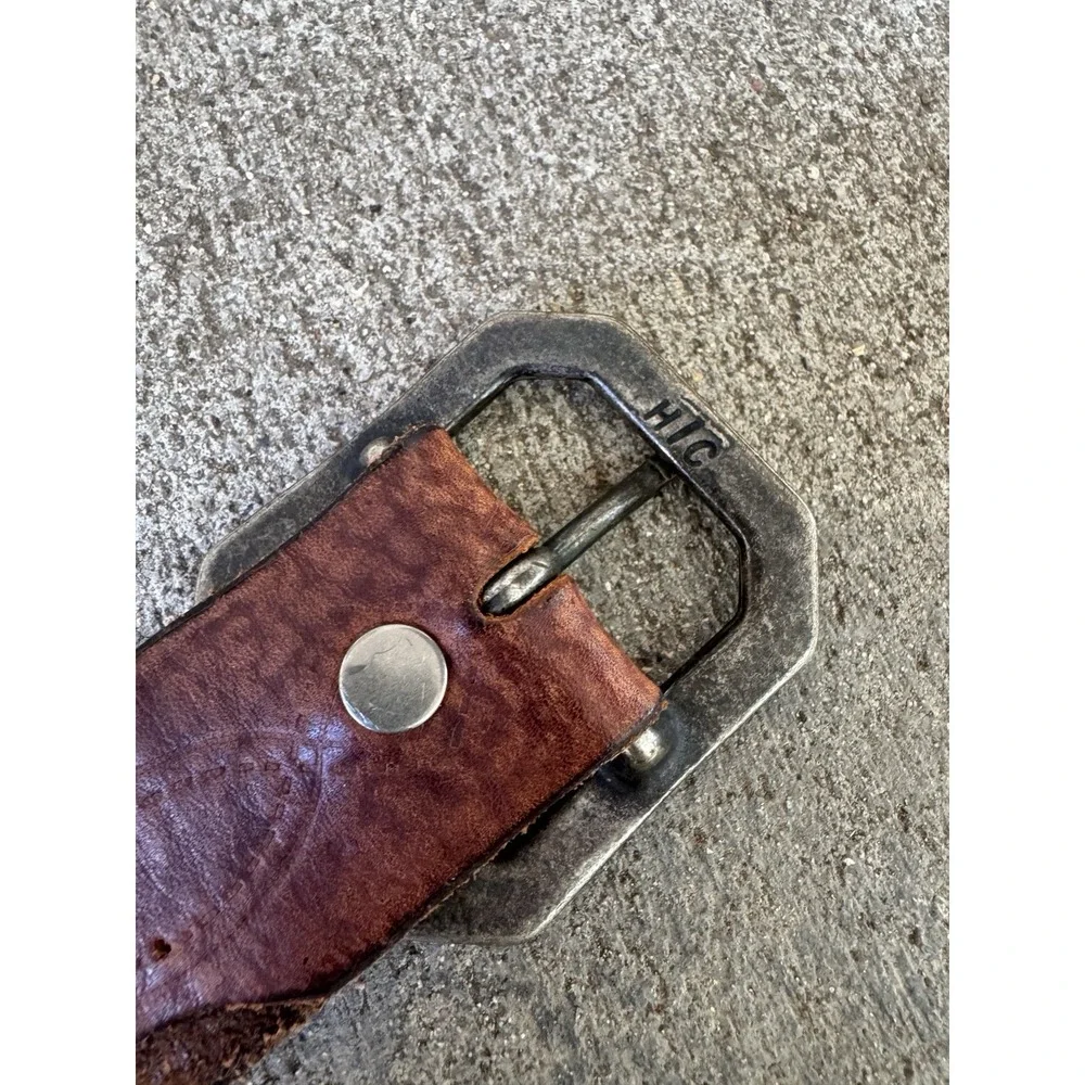 HTC Leather Belt Studded Brown Size 42 Rockabilly 40s 50s Vintage Style